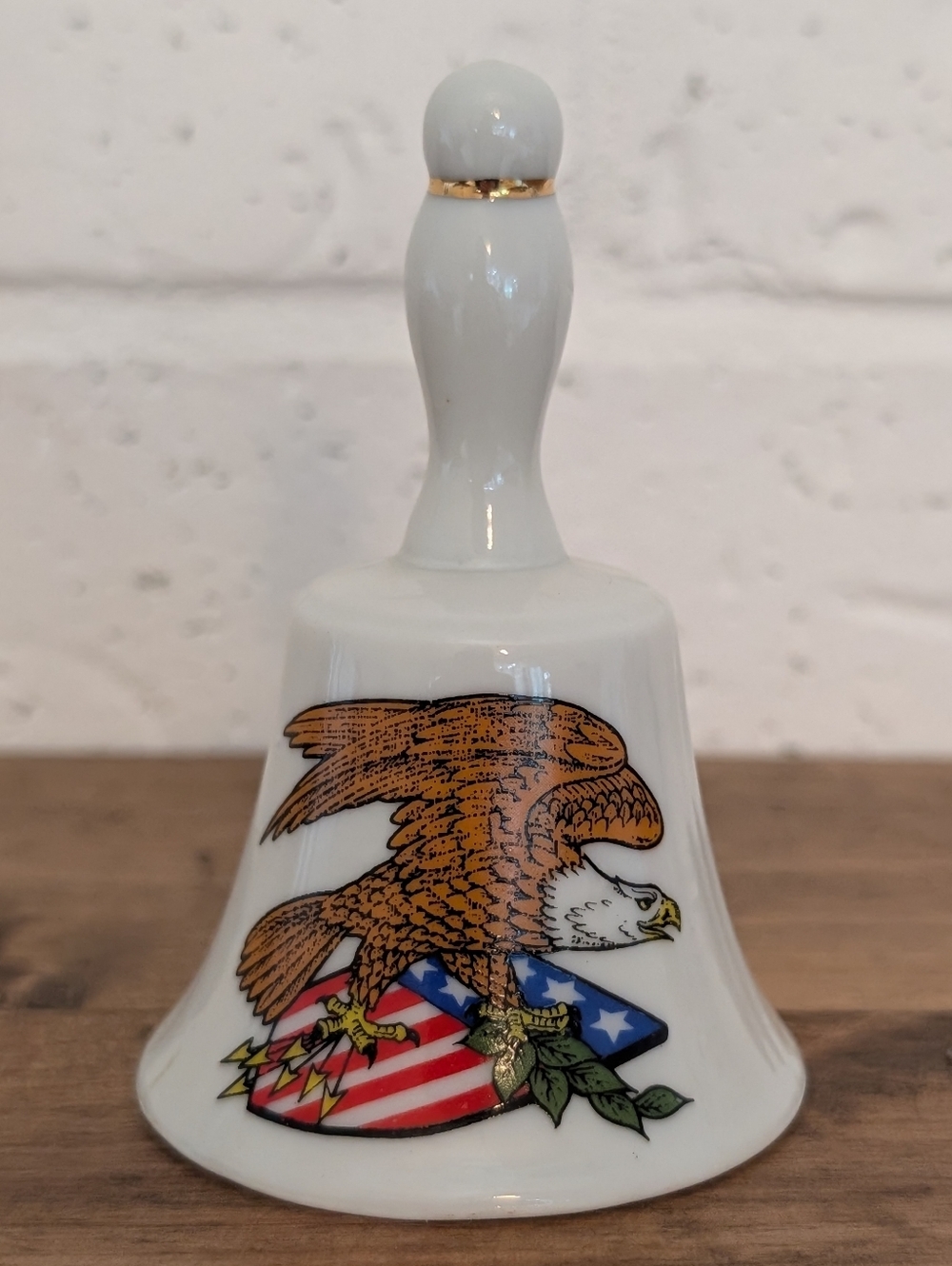 Porcelain Eagle Hand Bell - American Eagle - Shield, Olive Branch‎